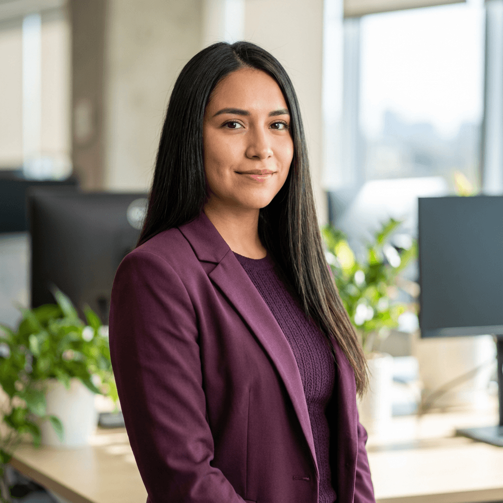 Beatriz Nunes, graduanda em direito, estudando em biblioteca